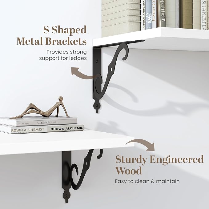 36 Inches Floating Shelves, Rustic Long Wall Shelves, 12 Inch Deep Book Shelf - Image 4