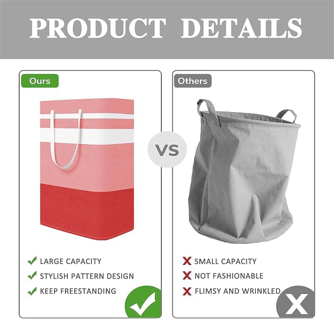 2-Pack Foldable Laundry Basket, Large Laundry Baskets - Image 4