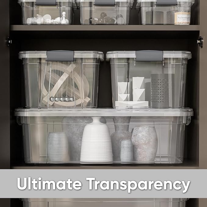Superio Storage Bins with Lids- 6 Pack, 6.6 Qt Clear Boxes - Image 7
