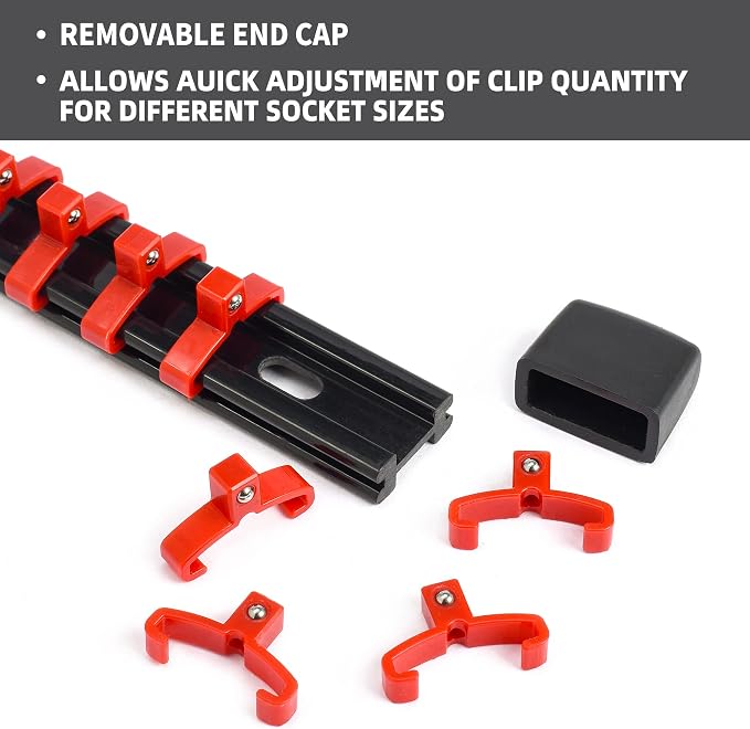 Socket Organizer Drive ABS Tools-Socket Holder, 3/8-Inch x 45 Clips, 1/2-Inch x - Image 5