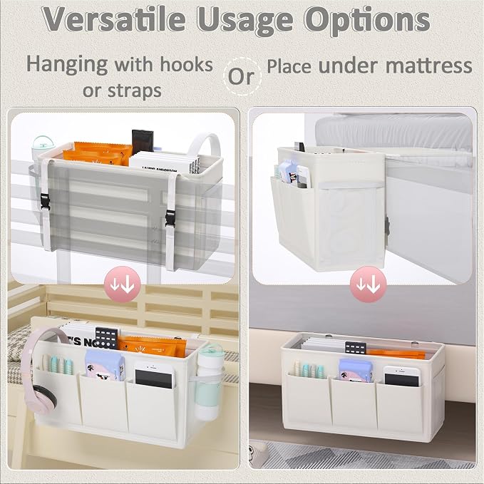 Dual-purpose Bedside Caddy Bedside Organizer, Bed Caddy - Image 2