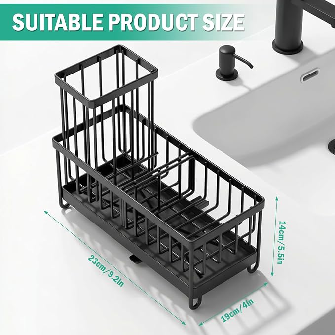 Sponge Holder for Kitchen Sink: 4 Pack Sink Caddy Organizer Complete - Image 5