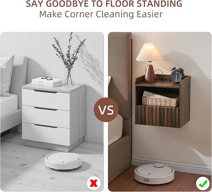 Modern Fluted Floating Nightstand Wall Mounted - Image 5