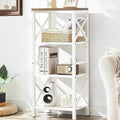 Small Bookshelf, 4 Tier Industrial Bookcase by MNEETRUNG