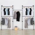 Industrial Pipe Clothes Rack, Heavy Duty Detachable Wall Mounted Black Iron by EDCB