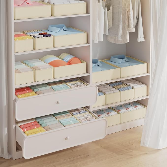 DIMJ Drawer Organizer Clothes, 18 Pack Dresser Organizer, Foldable Closet - Image 4