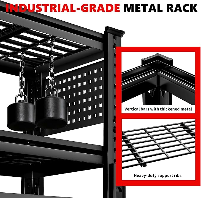 SILVEL 48.2" W Garage Shelving, 5000LBS Heavy Duty Metal Shelving, 2025 Grid - Image 5