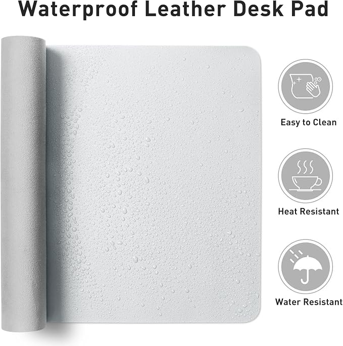 Aothia Leather Desk Pad Protector, Office Mat, Large Mouse Pad, Non-Slip PU - Image 7