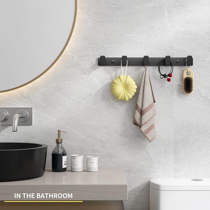 Black Coat Rack Wall Hooks for Hanging Heavy Duty Door Hooks - Image 5