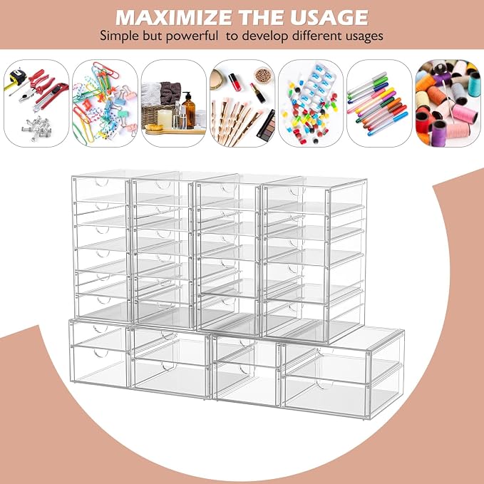 2 Pack Desk Organizers, Makeup Organizer Storage - Image 4