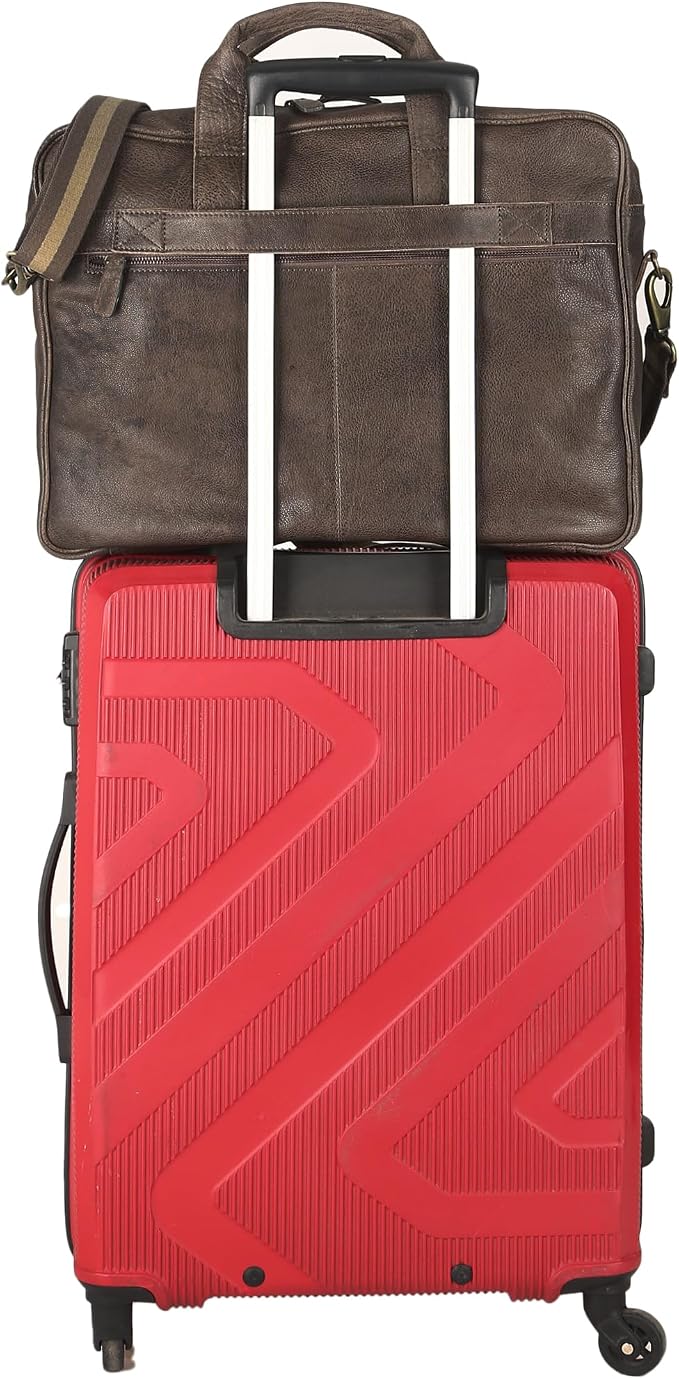 Leather briefcase 18 Inch Laptop Messenger Bags - Image 2