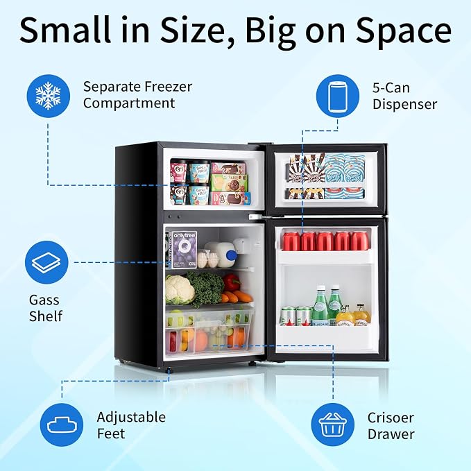 Compact Refrigerator 3.2 Cu.Ft Mini Fridge - Image 3