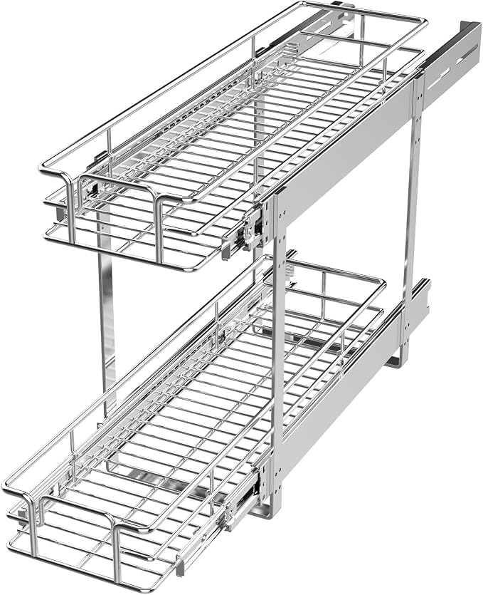 LOVMOR 2 Tier 5½" W x 21½" D, Individual Pull Organizer Kitchen Cabinet Storage by LOVMOR