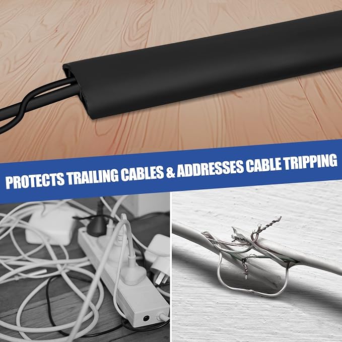 Floor Cord Cover Self Adhesive Cord Hider, 20FT Cable Management, Extension - Image 6