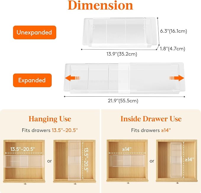 Lifewit Sliding Makeup Drawer Organizer Trays - Image 2