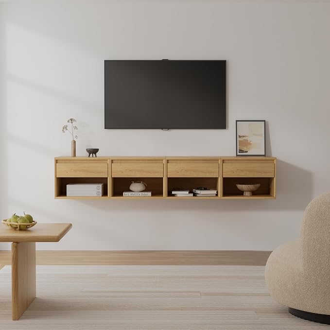 Floating Nightstand Set of 3, Wall Mounted Bedside Table - Image 6