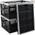 3 Pack 42 L Large Plastic Collapsible Storage Crates, Stackable Folding Milk by Unknown