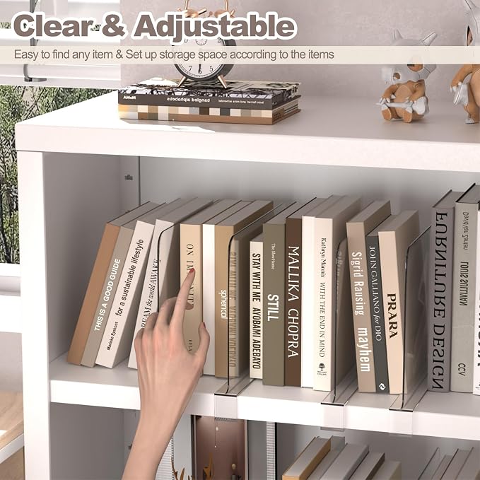 8PCS Acrylic Shelf Dividers for Closet Organization, Vertical Purse Organizer - Image 4