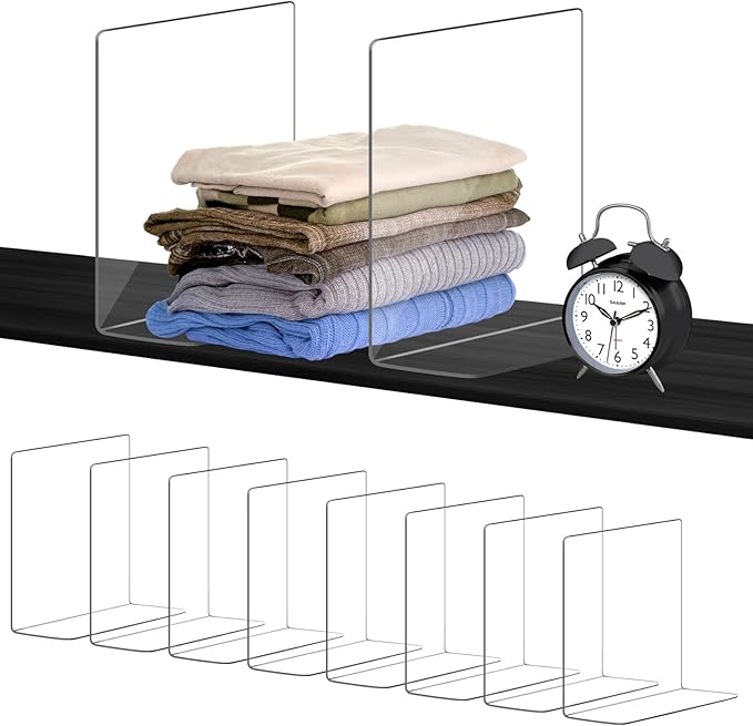 OKPOW Acrylic Shelf Dividers for Closet Organization: 12" Tall x 10" Deep by OKPOW