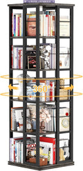 Aheaplus Rotating Bookshelf, Corner Bookcase, 360 Display Wood Spinning by Aheaplus