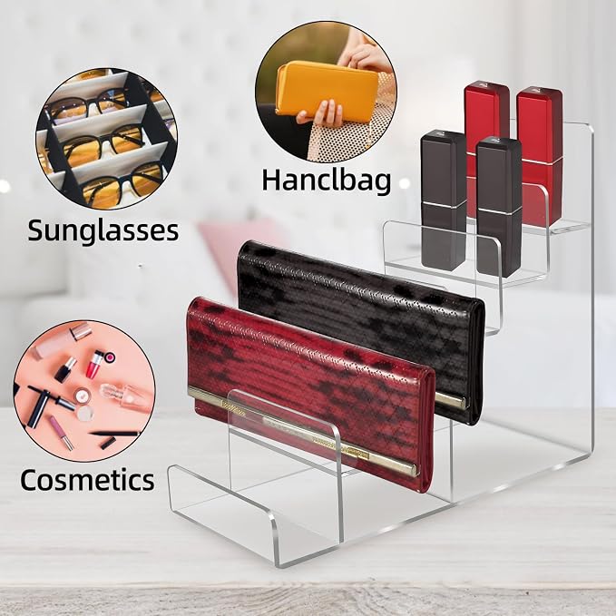 Acrylic Wallet Display Stand Purse Handbag Organizer, Acrylic Display Shelf - Image 5