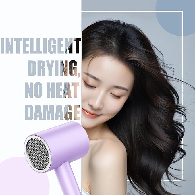 Salon Styling Hair Dryer with Wall Holder【Blue Light Negative Ions】 Fast - Image 5