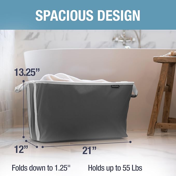 CleverMade Collapsible Laundry Basket Hamper - Image 3