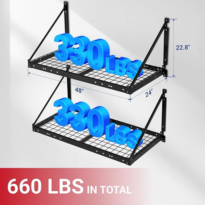 FLEXIMOUNTS 2-Pack 2x4ft Garage Wall Shelving - Image 2