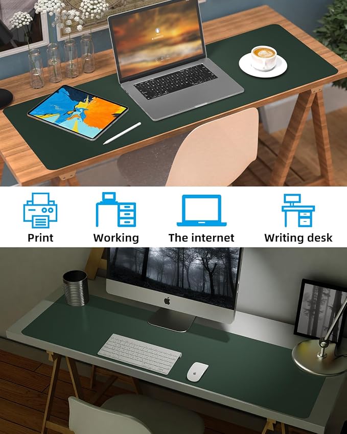 Desk mat Large, Leather Desk Pad Protector, Office Desk Mat, Mouse Pad - Image 6