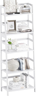 Ladder Shelf, 5-Tier Bookshelf, All Bamboo Heavy Duty Bookcase, Freestanding by VOVALACraftingDreamHomes