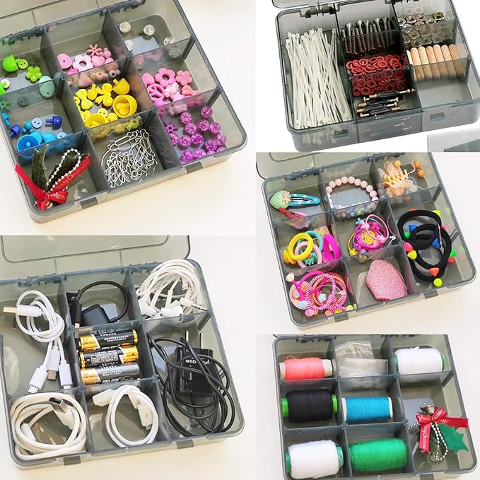 9 Grids Art Craft Supply Organizer Storage Containers, Compartment Storage Box - Image 4