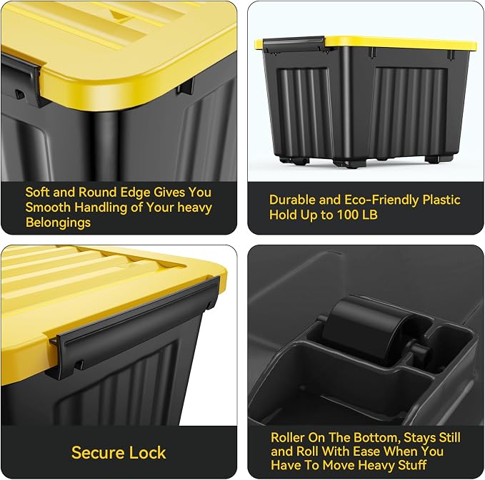 Nazhura 72 Quart Plastic Storage Bin, Stackable and Nestable Storage Boxes - Image 9