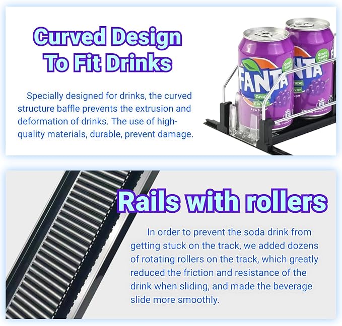 Drink Organizer for Mini Fridge, 12oz 16oz 20oz- Soda Can Dispenser for - Image 6