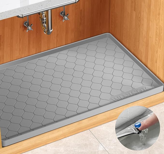 Silicone Under Sink Mat 37" x 22", kitchen Essentials and Gadgets, Shelf liner by Winisok