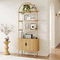 BREEZEHEAT Fluted Arched Bookshelf, 4-Tier Open Display Storage Shelf, and by BREEZEHEAT