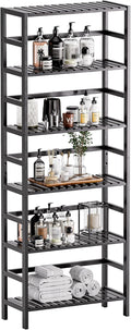 HITNET Bamboo Bookshelf, 6-Tier Tall Open Bookcase by HITNET