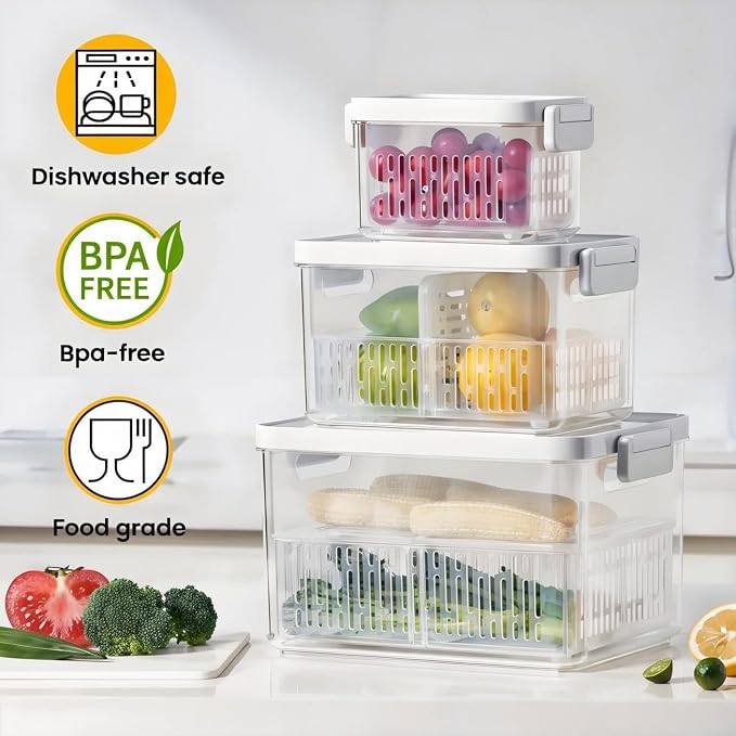 vacane Produce Saver, Fruit Storage Containers Produce Containers Berry - Image 2