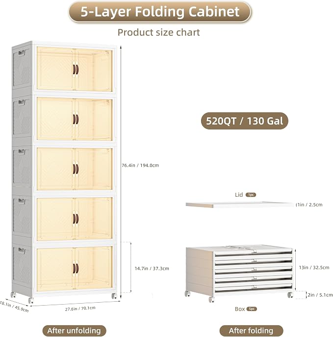 520 QT / 130 Gal Stackable Collapsible Storage Bins - Image 2