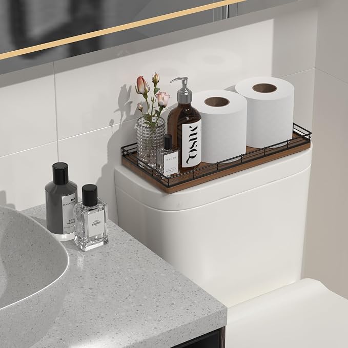 Oak Bathroom Toilet Tank Tray, Vanity Tray - Image 2