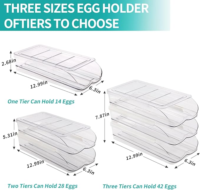 Egg Holder for Fridge, Automatic Rolling Egg Container for Refrigerator - Image 7