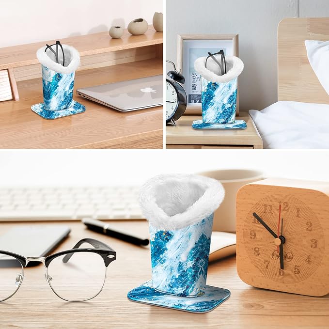 Fintie Plush Lined Eyeglasses Holder, Glasses Stand Case, Anti-scratch Glasses - Image 5