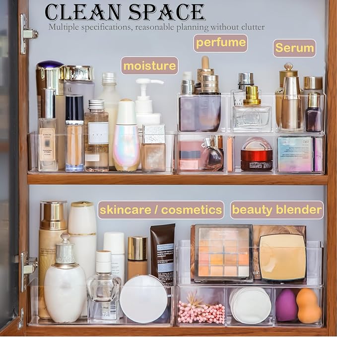 Acrylic Organizer 2 pieces Makeup Organizer Countertop - Image 5