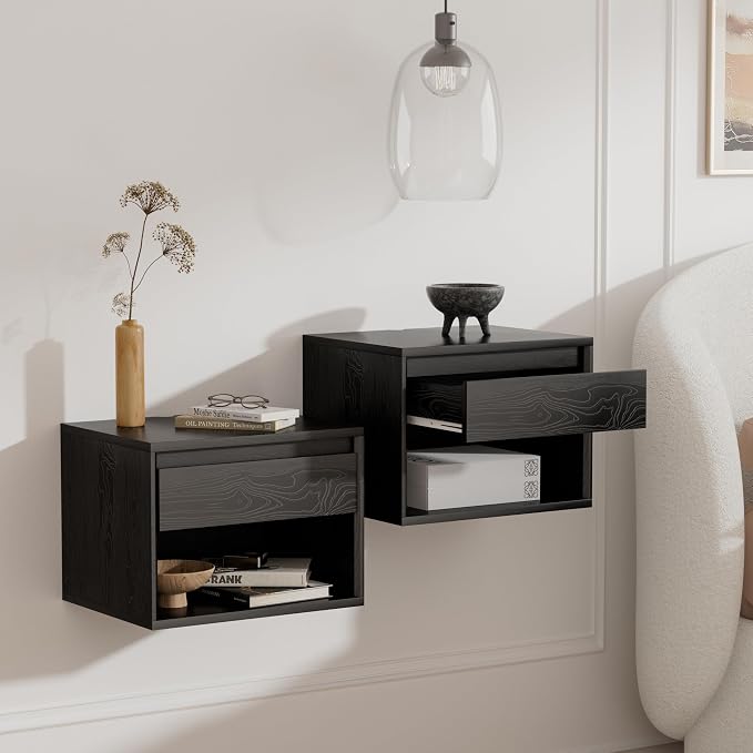 Floating Nightstand Set of 4, Wall Mounted Bedside Table - Image 7
