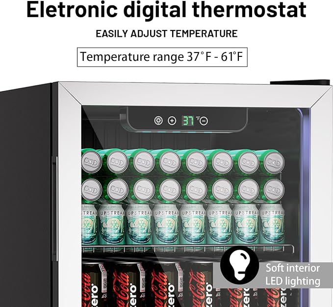 3.1 Cubic Feet Mini Fridge, 110 Can Freestanding Beverage Refrigerator - Image 4