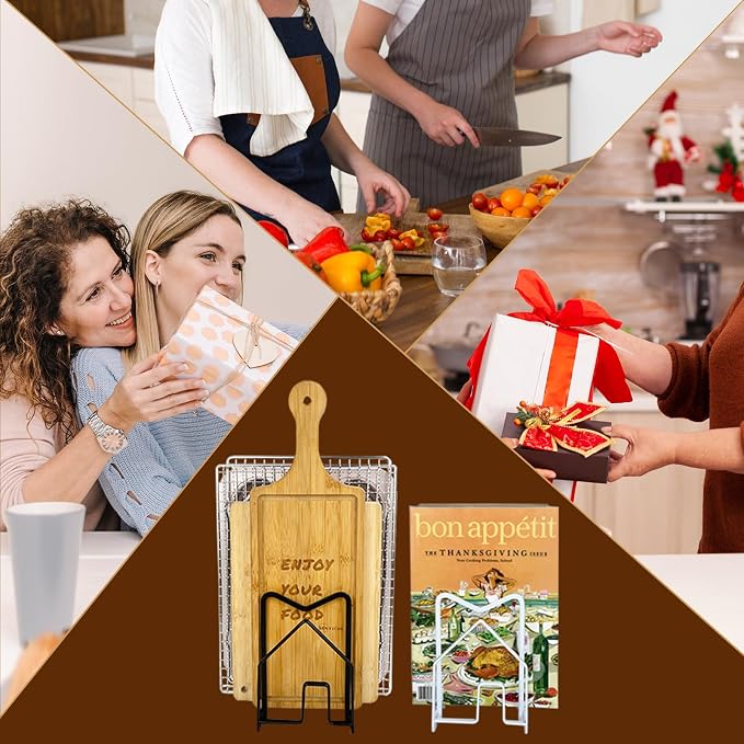 SUNFICON 2 Pack Cutting Board Racks Holders Pot Pan Lids Holders Chopping Board - Image 8
