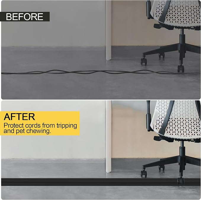 MYFAMIREA 4FT Floor Cord Cover Heavy Duty Cable Cover Protector - Image 6