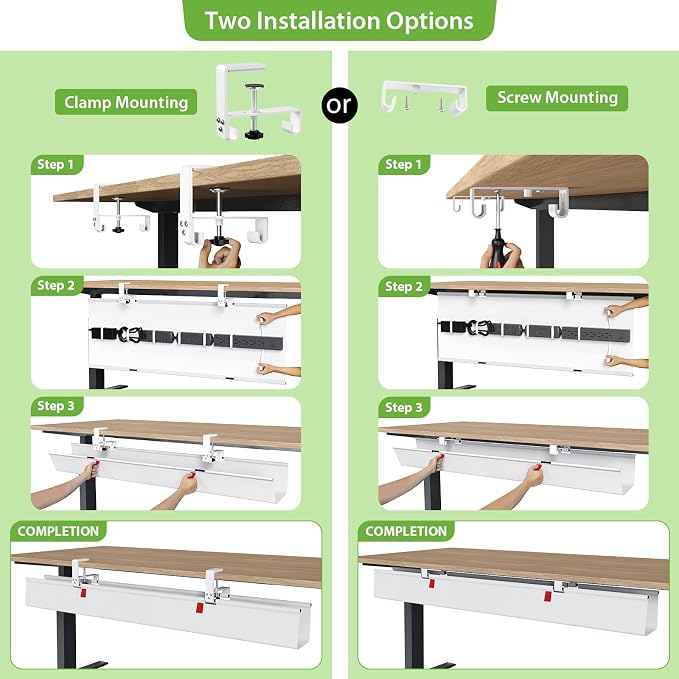 KEEGH Extra Large 48" Under Desk Cable Management Tray - Image 6