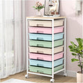 Rolling Storage Cart with Drawers, Utility Cart With 8 Drawers and Wooden by SYKIARIOL