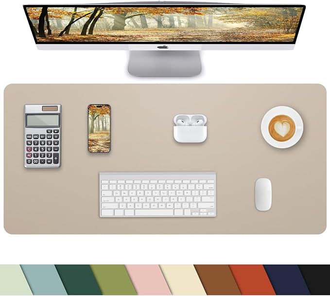 Non-Slip Desk mat, PULeather Desk Pad Protector, Office Desk Mat, Large Mouse by cebowa