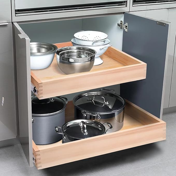 16”W x 21”D x 3‘’H Soft Close Slide Out Wood Drawer Organizer - Image 8
